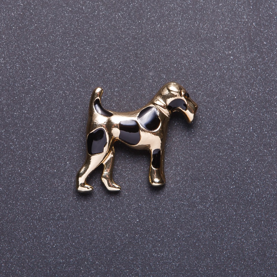 Terrier Brooch in Gold, 3.5×3 cm