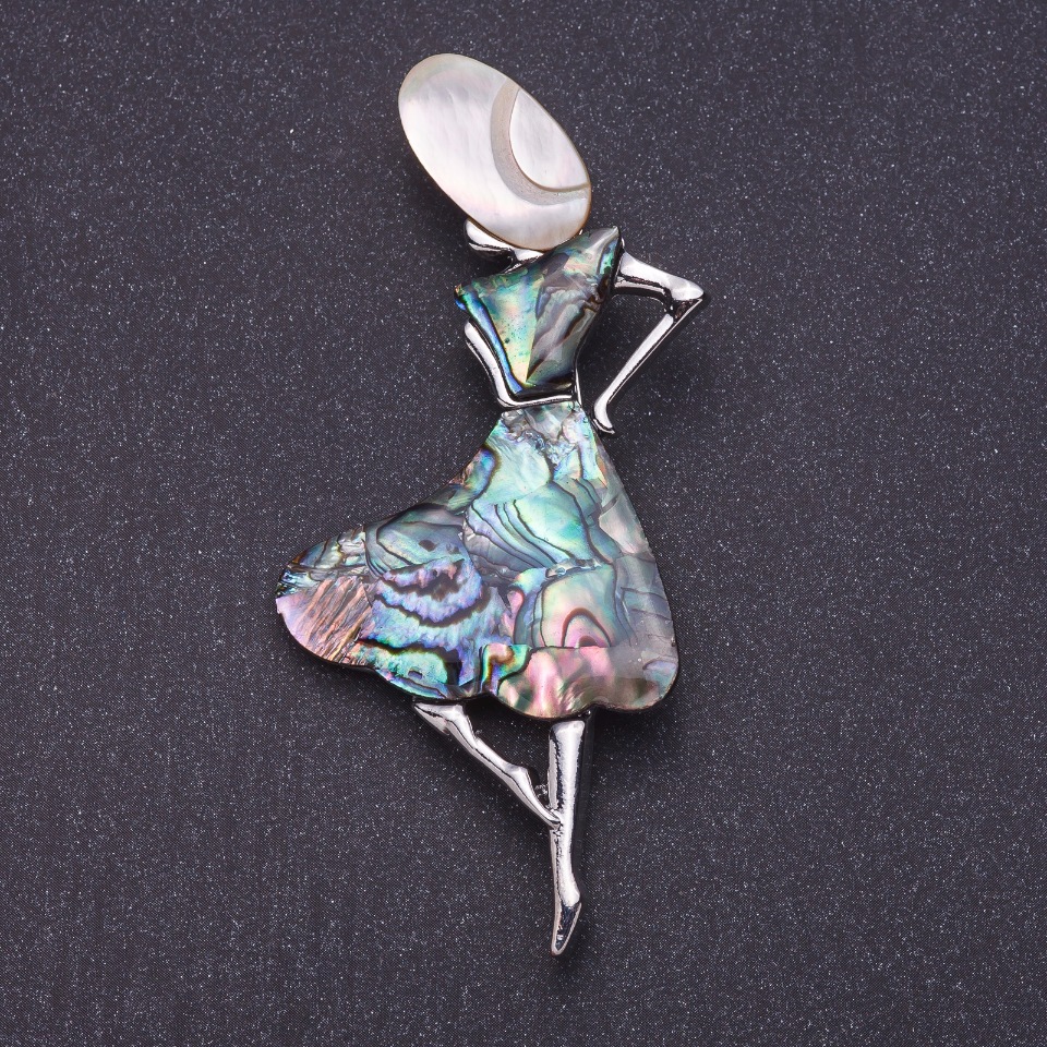 Drop Pendant 'Madam Halios' Pearl, metal color 'Silver', length 8.4 cm