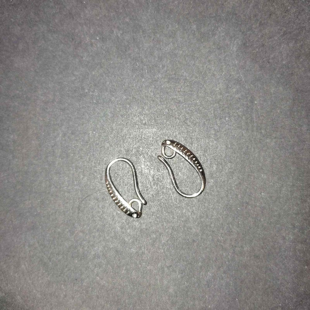 Ear wires for earrings, light metal, 15×2 mm, pair