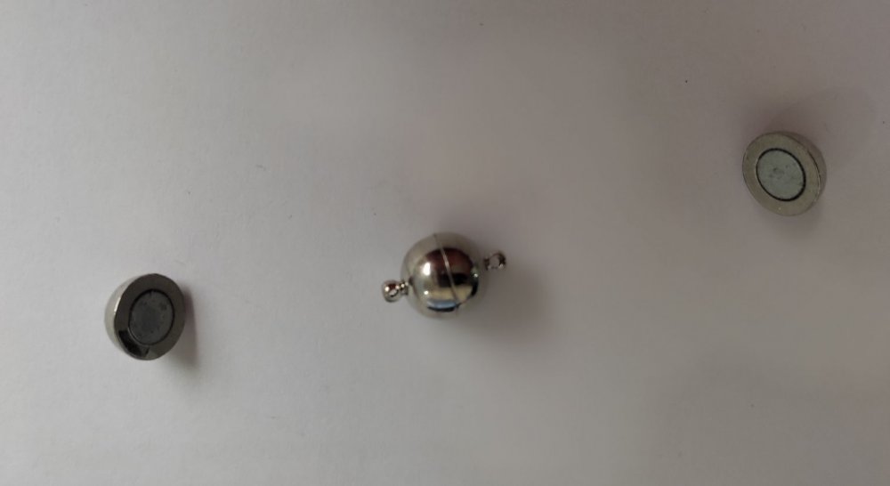 Magnetic clasp for jewelry, 15×10 mm, silver-colored metal