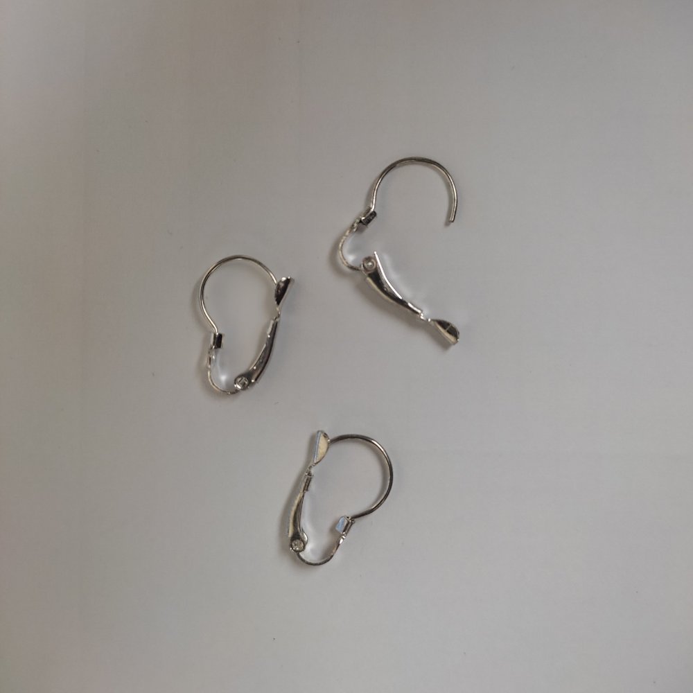 Ear hooks for earrings, light metal, pair 20×12 mm +