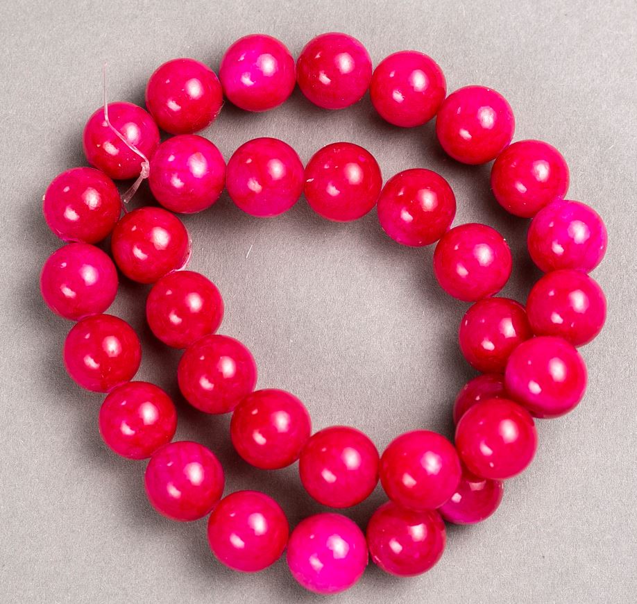 Tourmaline Beads (Acrylic) on Monofilament — Smooth Round Beads, 12.5 mm Diameter, 40 cm Length