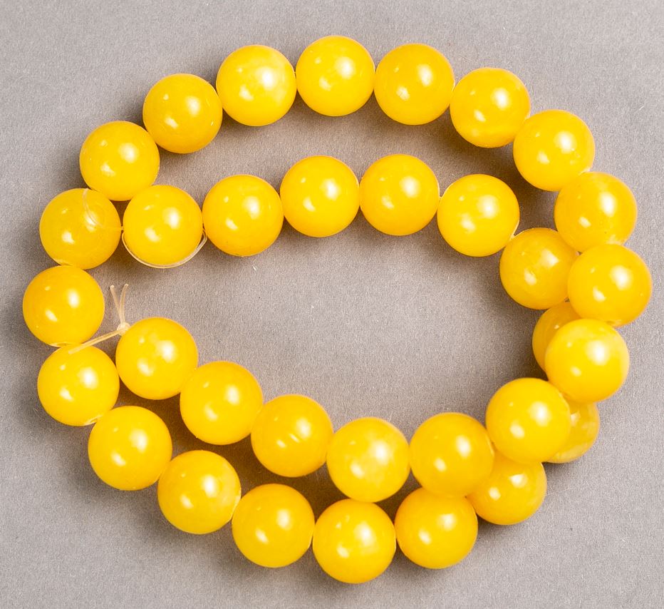 Beads on Fishing Line Citrine (artificial acrylic) Smooth Bead, 12.5 mm diameter, 40 cm length