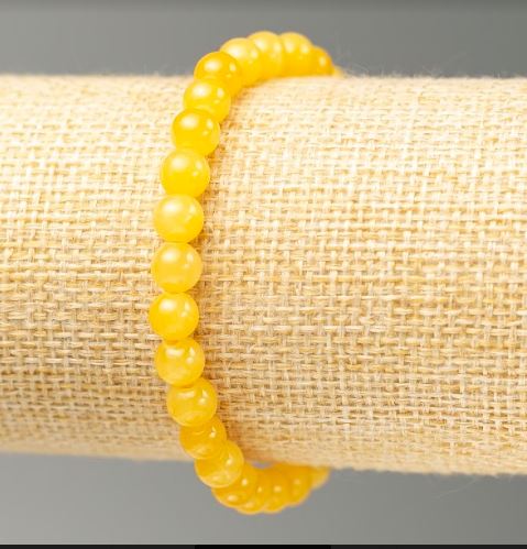 Elastic bracelet with citrine imitation (acrylic) Ø 6.5 mm, length 18 cm