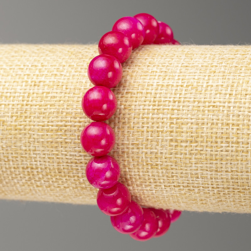 Elastic bracelet Tourmaline (synthetic acrylic) smooth beads, 10mm diameter +/-, length 18 cm