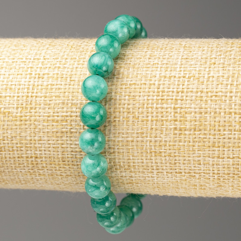 Amazonite Bracelet (imitation acrylic), 8mm diameter ±, 18 cm length ±, smooth beads on elastic cord