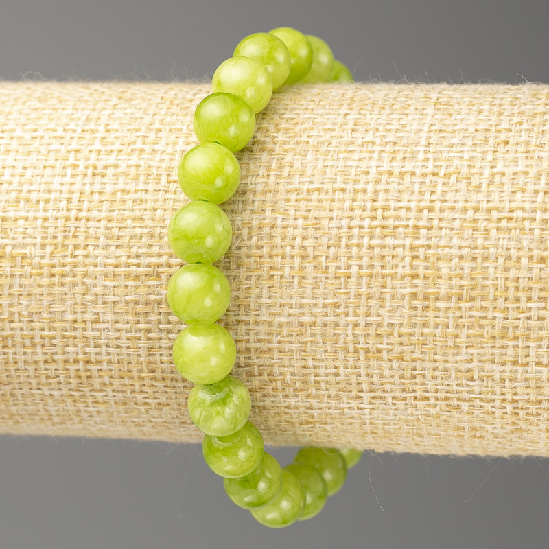 Onyx Bracelet (Artificial Acrylic), 8mm Diameter, 18cm Length, Smooth Beads on Elastic