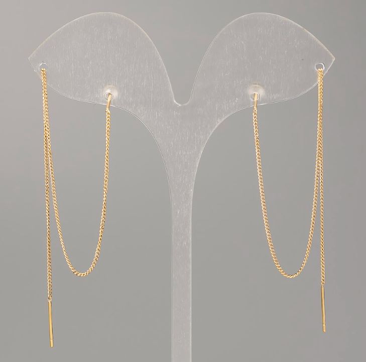 Xuping Stud Earrings with 18K Gold Plating, 0.5 mm Diameter, 17 cm Length