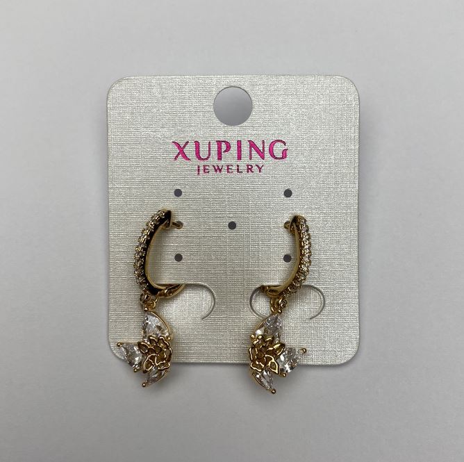 Earrings Xuping 18K Gold Plating with White Crystals