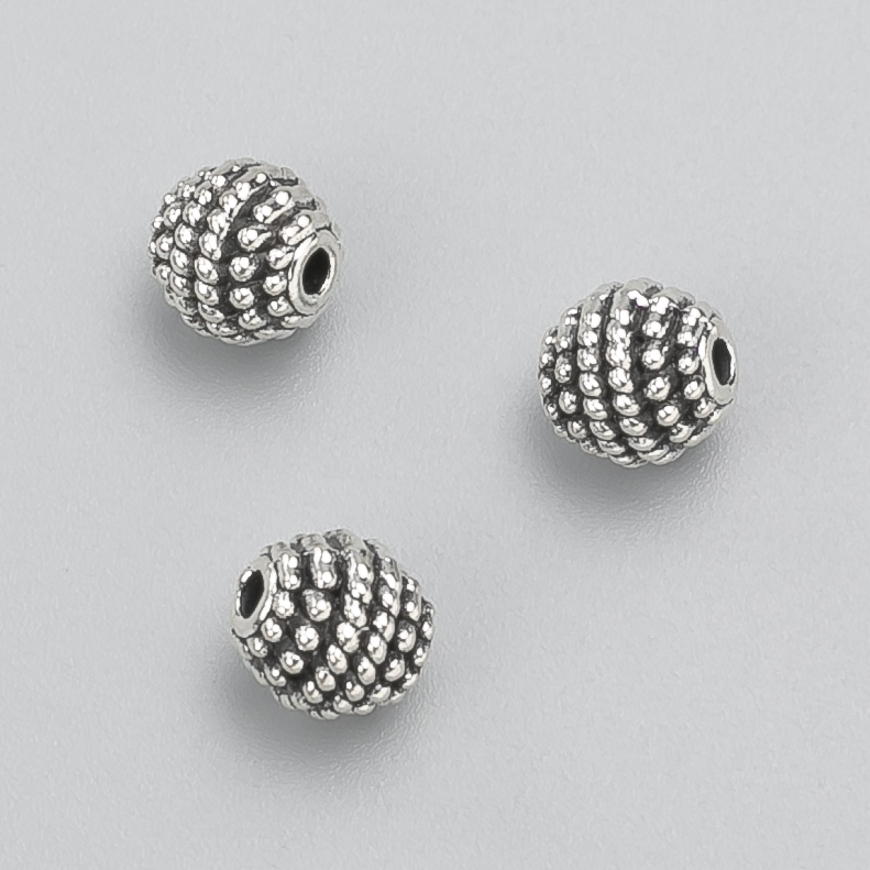 Bead insert findings, diameter 8mm +/-, packaging 20 g, 15 pcs +/-, metal color "silver"