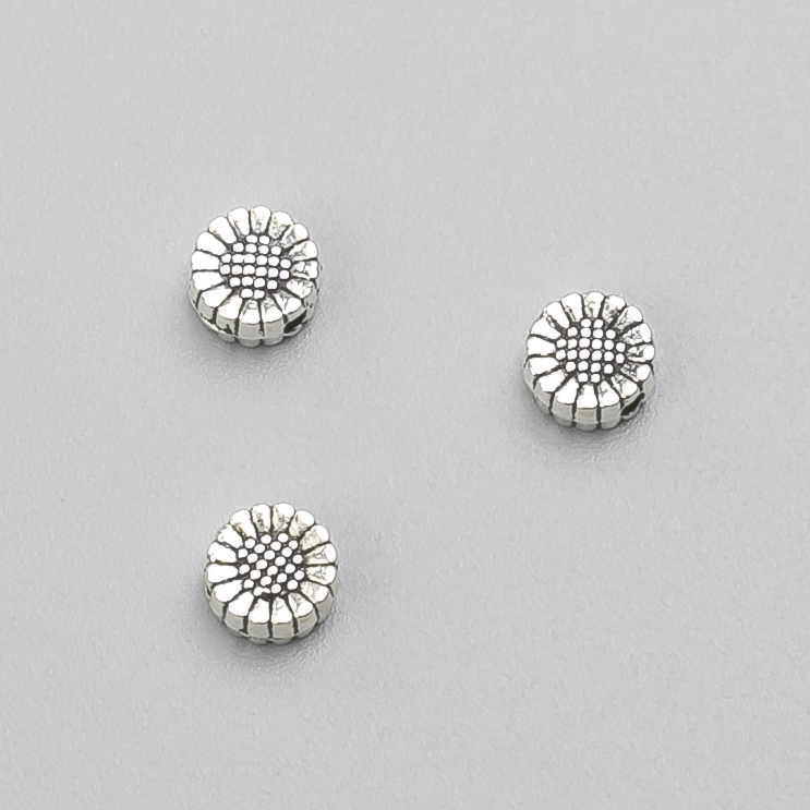 Bead-insert 'Flower', diameter 6×3 mm, packaging 20 g, 66 pcs ±, metal color 'silver'