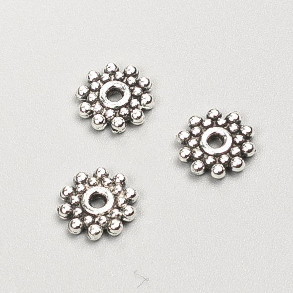 Bead insert findings, diameter 8x2 mm, fac. 20 g, 55 pcs ±, metal color "silver"