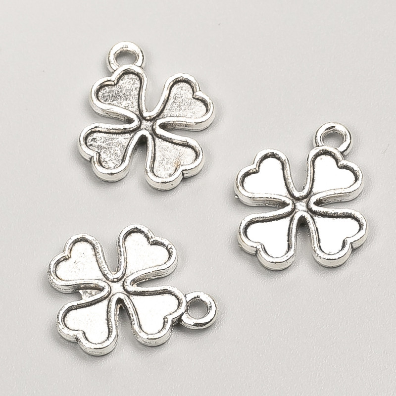 Shamrock pendant finding, diameter 18×15 mm, packaging 17 pcs +/- 20 g