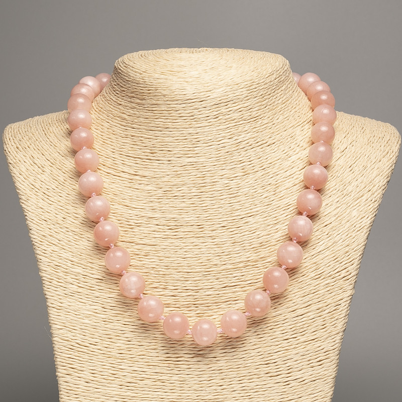 Necklace 'Celestite' with smooth beads
