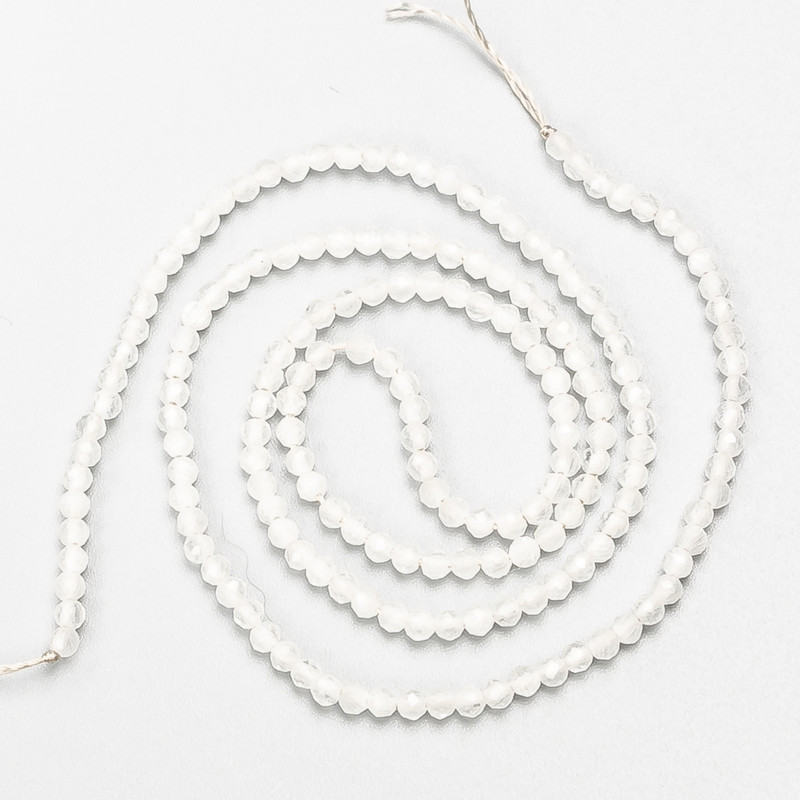 Small spinel beads (synthetic) faceted crystal beads, 2 mm diameter, on a 37 cm strand