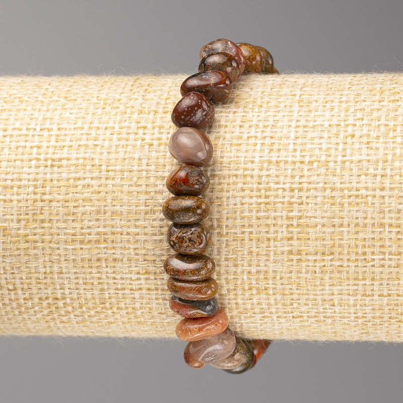 Jasper gemstone bracelet, assorted faceted, 8x10 mm ± on elastic, length 18 cm+