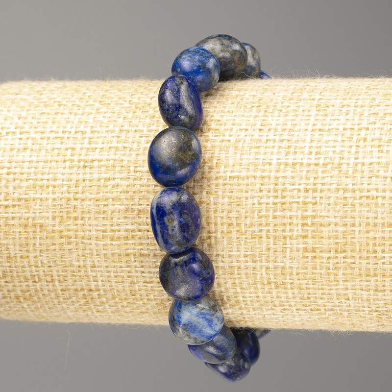 Lazurite bracelet, natural stone, faceted beads, diameter 10×12 mm +/-, length 18 cm (stretch)