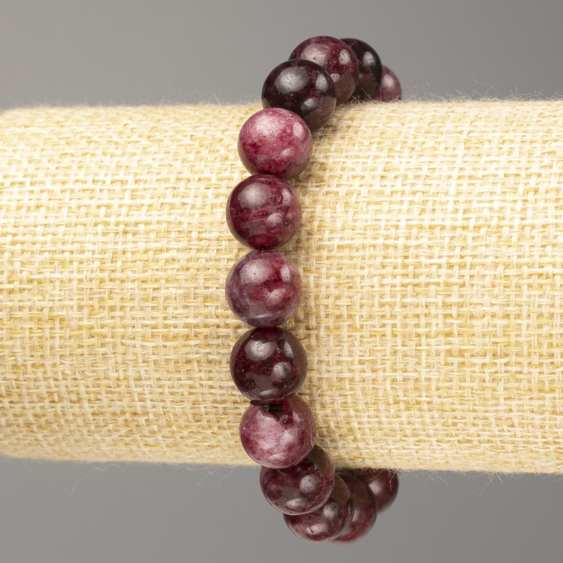 Tourmaline bracelet with smooth beads, 10 mm diameter, length 18 cm (stretch)