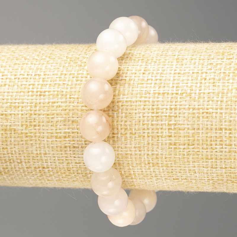 Selenite Bracelet (acrylic imitation) smooth beads, 10.5 mm diameter, 18 cm length (stretch)