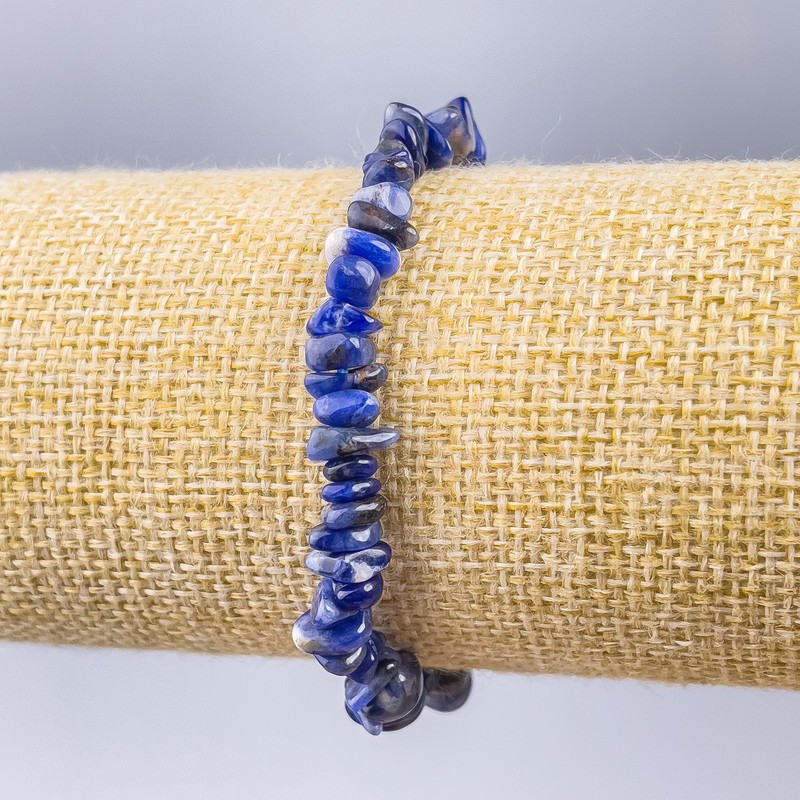 Sodalite bracelet, natural stone chips, 18 cm