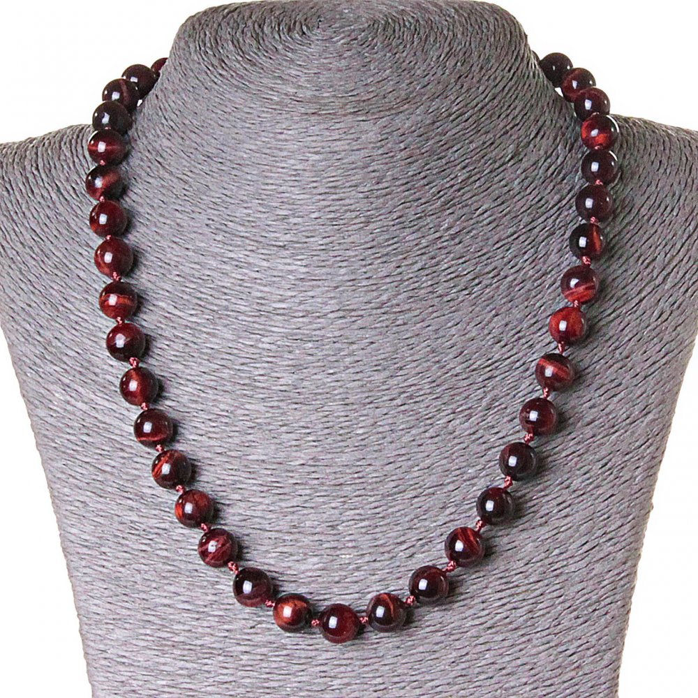 Bull's Eye Necklace (Buffalo Eye), 10 mm beads, 45 cm length