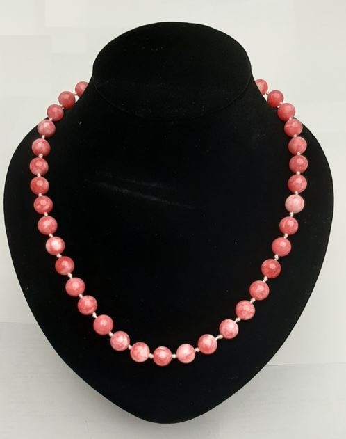 Tourmaline Necklace (synthetic) smooth beads, 10 mm diameter, 52 cm length+
