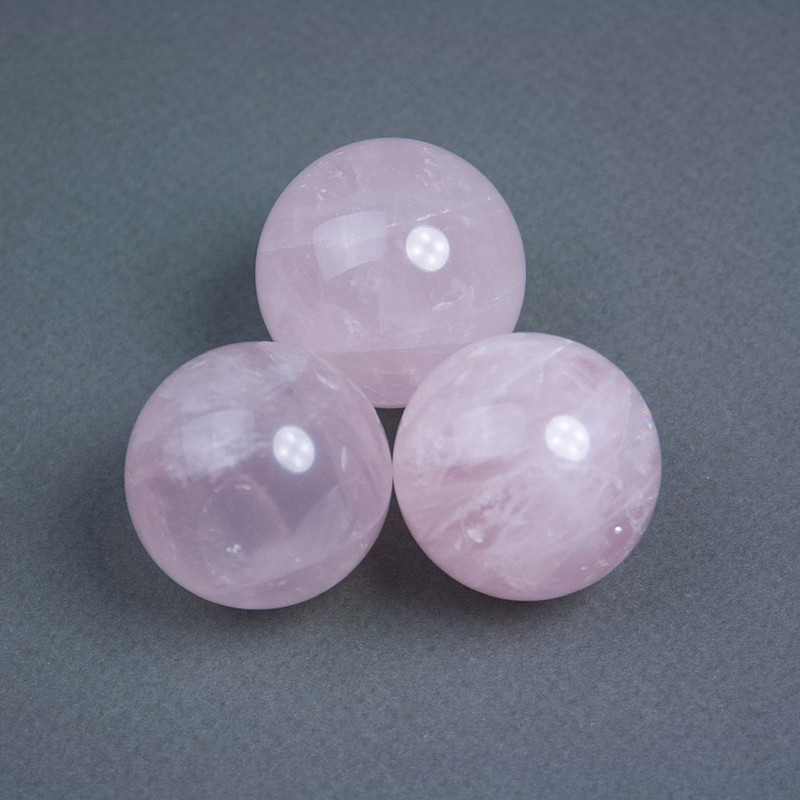 Natural Rose Quartz Ball, natural stone souvenir, diameter from 30 mm ±, weight from 60 g (price per piece)