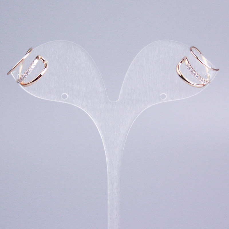 Triple Kaf Xuping 18K Gold Plating with White Rhinestones 14x10 mm +