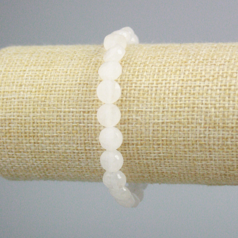 Bracelet Mountain Crystal Faceted Coin Bead, 8.5 mm diameter, 18 cm length (stretch)