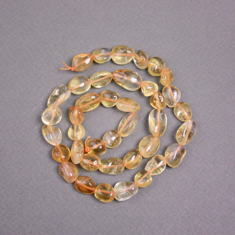 Citrine Beads on a Thread, Natural Stone, Faceted Bead, 12×9 mm, length 40 cm