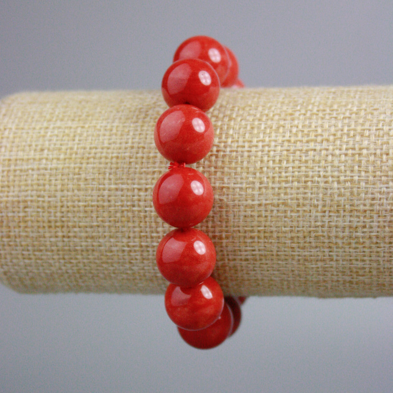 Jasper Bracelet (pressed) smooth beads, diameter 14mm, length 18 cm +/- (stretch)