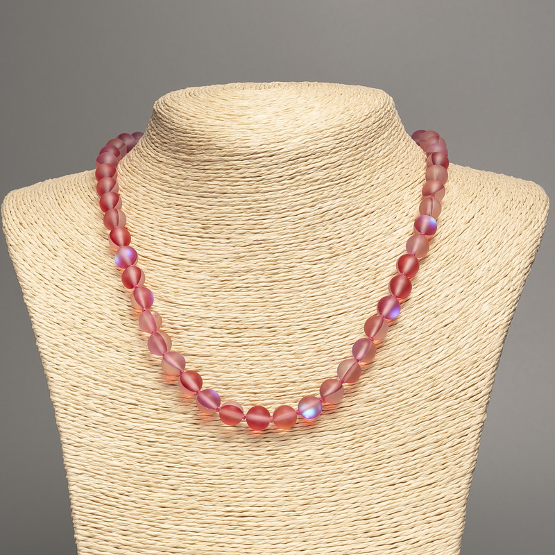 Opal Glass Necklace in Red Matte Chameleon