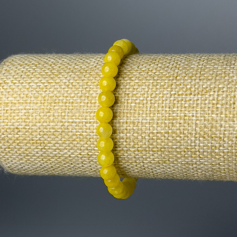 Citrine bracelet with smooth beads, diameter 6.5 mm, length 18 cm (stretch)