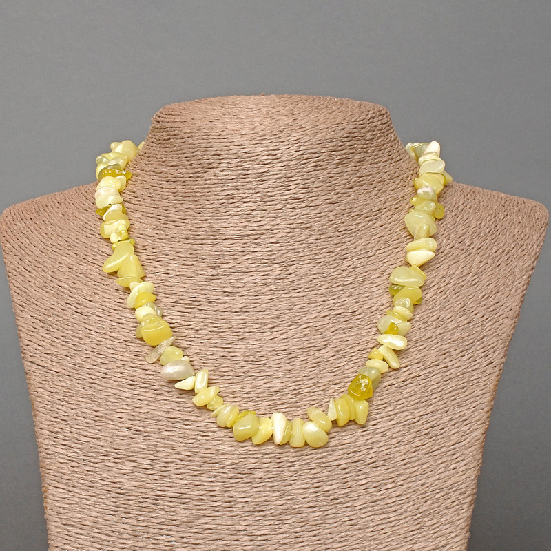 Jadeite Chips Necklace, 8x3 mm, length 47 cm